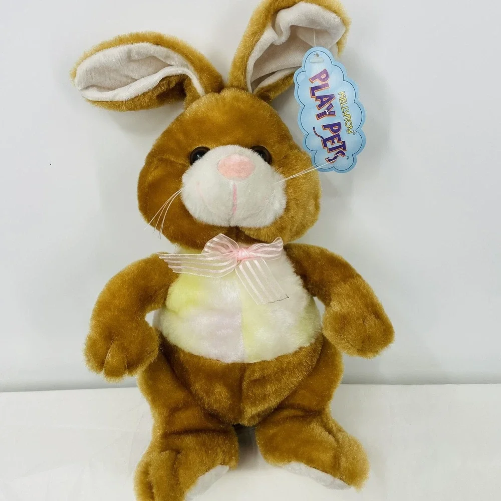 Kellytoy Play Pets Brown Shiny Rabbit Plush 11